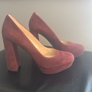 New Nine West Suede Leather Block Heels